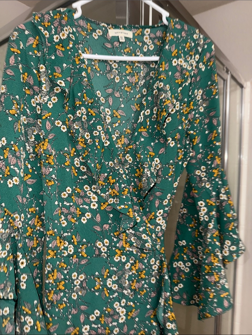 Max Studio Teal Floral Ruffle Maxi Dress - Picture 4 of 5